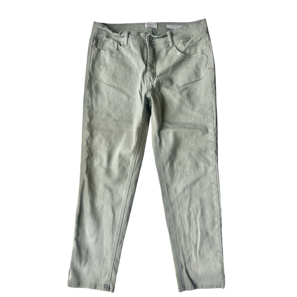 Angels Forever Young Everflex Skinny Jeans Women Size 12/31 Sage Green Stretch